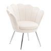 Křeslo FREY VELUR se stříbrnými nohami - krémové