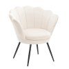Křeslo FREY VELUR s černými nohami - krémové