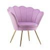Křeslo FREY VELUR se zlatými nohami - levandule