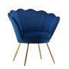 Křeslo FREY VELUR se zlatými nohami - modré