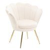 Křeslo FREY VELUR se zlatými nohami - krémové