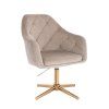Křeslo ANDORA VELUR na zlatém kříži - latte