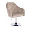 Křeslo ANDORA VELUR na stříbrném talíři - latte