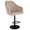 Barová židle ANDORA VELUR  na černém talíři - latte