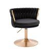 Židle LYON VELUR na zlatém talíři - černá