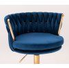 Židle LYON VELUR na zlatém talíři - modrá