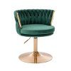 Židle LYON VELUR na zlatém talíři - zelená