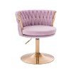 Židle LYON VELUR na zlatém talíři - levandule
