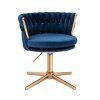 Židle LYON VELUR na zlatém kříži - modrá