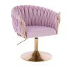 Židle NORDEN VELUR na zlatém talíři - levandule
