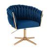 Židle NORDEN VELUR na zlatém kříži - modrá