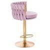 Barová židle LYON VELUR na zlatém talíři - levandule