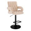 Barová židle  BOSTON VELUR na černém talíři - krémová