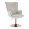 Křeslo AMADEO VELUR na zlatém talíři - světle šedá
