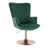 Křeslo AMADEO VELUR na zlatém talíři - zelené