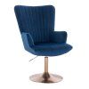 Křeslo AMADEO VELUR na zlatém talíři - modré