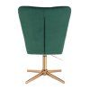 Křeslo AMADEO VELUR na zlatém kříži - zelené