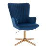 Křeslo AMADEO VELUR na zlatém kříži - modré