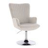 Křeslo AMADEO VELUR na stříbrném talíři - světle šedé