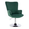 Křeslo AMADEO VELUR na stříbrném talíři - zelené