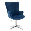 Křeslo AMADEO VELUR na stříbrném kříži - modré