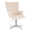 Křeslo AMADEO VELUR na stříbrném kříži - krémové