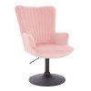Křeslo AMADEO VELUR na černém talíři - světle růžové
