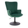Křeslo AMADEO VELUR na černém talíři - zelené