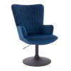 Křeslo AMADEO VELUR na černém talíři - modré