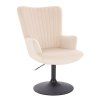 Křeslo AMADEO VELUR na černém talíři - krémové