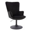 Křeslo AMADEO VELUR na černém talíři - černé