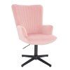 Křeslo AMADEO VELUR na černém kříži - světle růžové