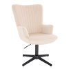 Křeslo AMADEO VELUR na černém kříži - krémové