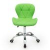 Židle LIVIO na stříbrné podstavě s kolečky - zelená