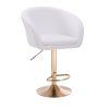 Barová židle VENICE na zlatém talíři - bílá