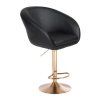 Barová židle VENICE na zlatém talíři - černá