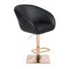 Barová židle VENICE na zlaté hranaté podstavě - černá