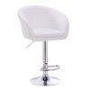 Barová židle VENICE na stříbrném talíři - bílá