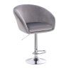 Barová židle VENICE VELUR na stříbrném talíři - světle šedá