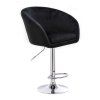 Barová židle VENICE VELUR na stříbrném talíři - černá