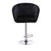 Barová židle VENICE VELUR na stříbrném talíři - černá