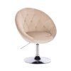 Křeslo VERA VELUR na stříbrném talíři - latte