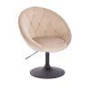 Křeslo VERA VELUR na černém talíři - latte