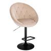 Barová židle VERA VELUR na černém talíři - latte