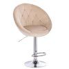 Barová židle VERA VELUR na stříbrném talíři - latte