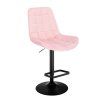 Barová židle PARIS VELUR na černém talíři - světle růžová