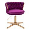 Židle LYON VELUR na zlatém kříži - fuchsie