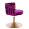 Židle LYON VELUR na zlatém talíři - fuchsie