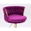 Židle LYON VELUR na zlatém talíři - fuchsie