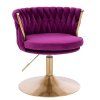 Židle LYON VELUR na zlatém talíři - fuchsie